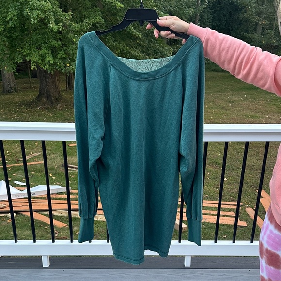 Free People Teal V-Neck Blouse - Picture 9 of 13